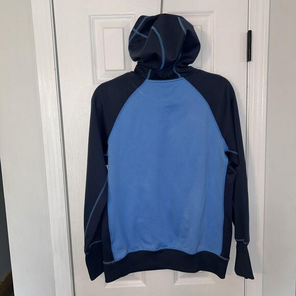 Nike Sweatshirt Women's Large Blue Hooded Therma-Fit Sports Athletic Spellout - Picture 4 of 5